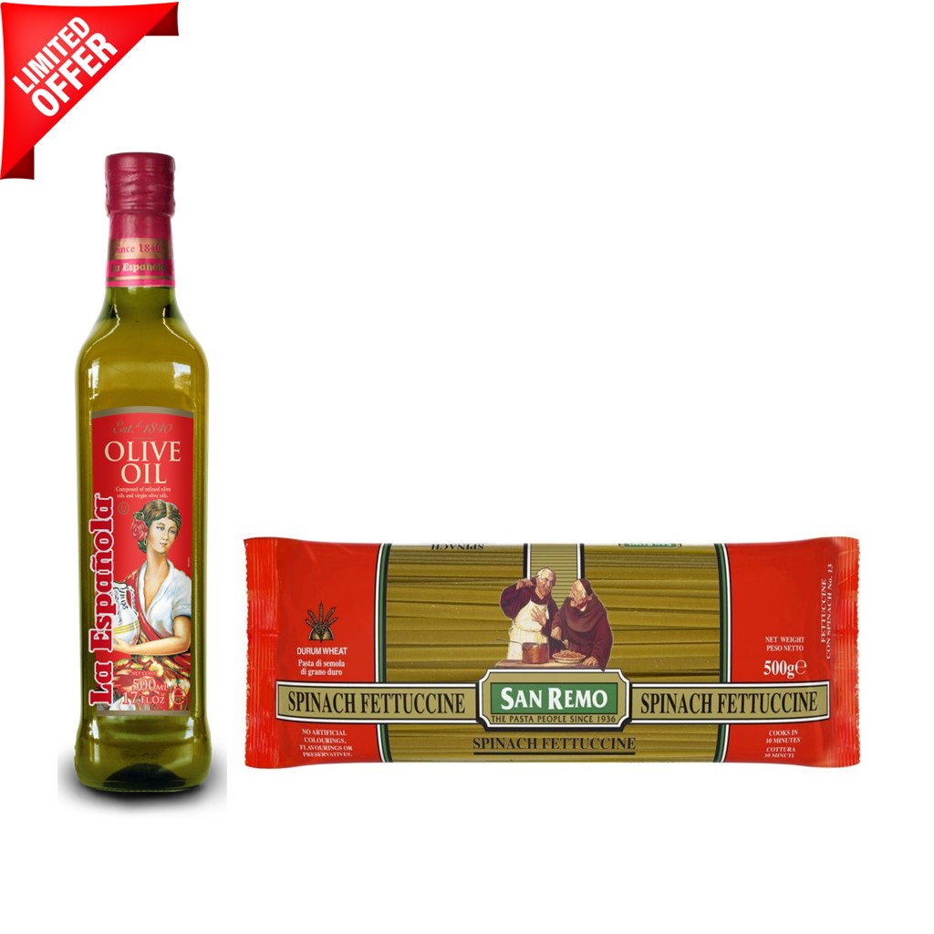 La Española 100 Pure Olive Oil 500ml (Glass) with FREE San Remo